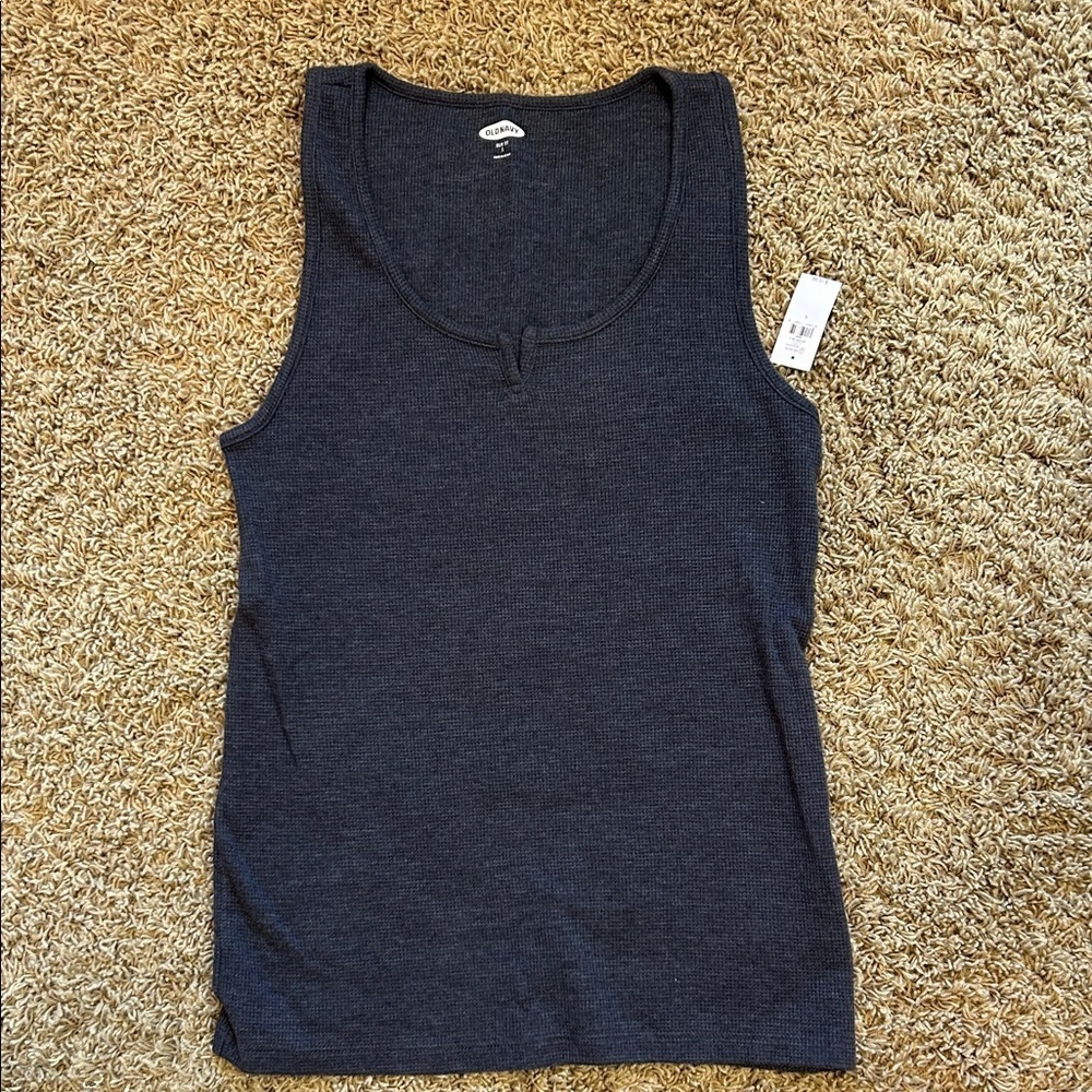 NWT Old Navy Dark Gray Women's Tank Top Slim Fit Size Large